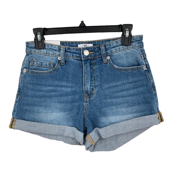 BP. shorts mid rise denim cuffed blue size 27 - Picture 1 of 3